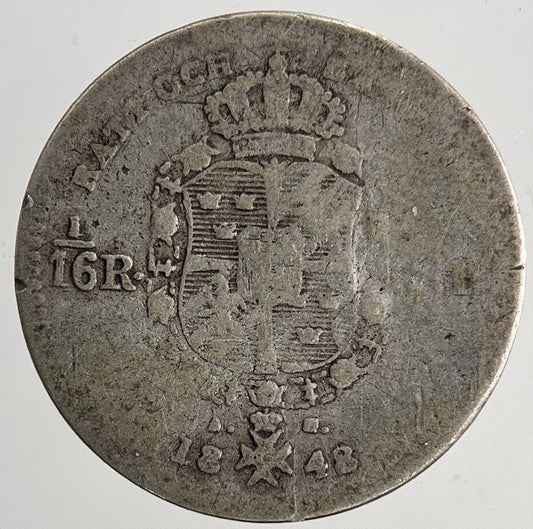 1848 Sweden 1/16 Riksdaler Silver Coin | Collectable Grade | a6709