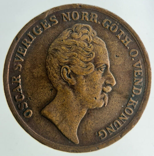 1846 Sweden 2/3 Skilling Coin | Fine Collectable Grade