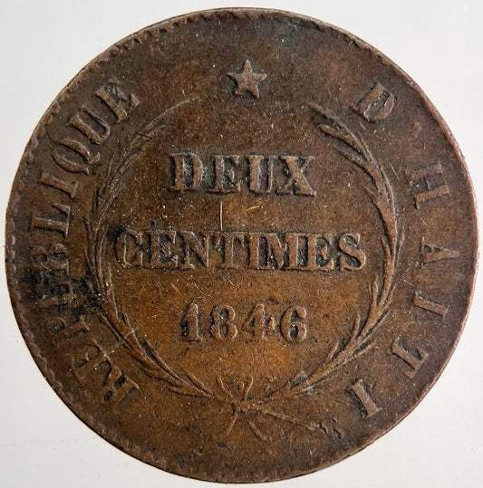 1846 Haiti 10 Deux Centimes Coin | Fine Collectable Grade
