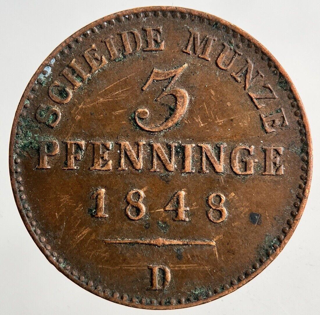 1848 Germany Prussia 3 Pfennig Coin | Very High Grade