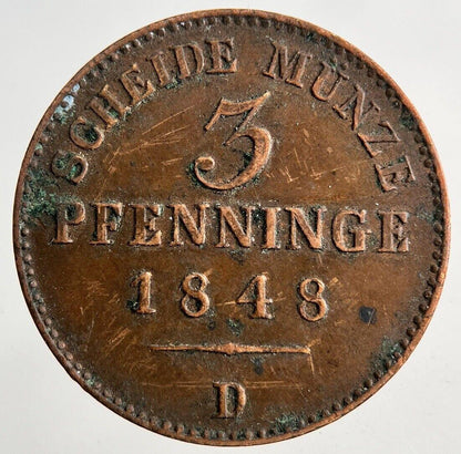 1848 Germany Prussia 3 Pfennig Coin | Very High Grade