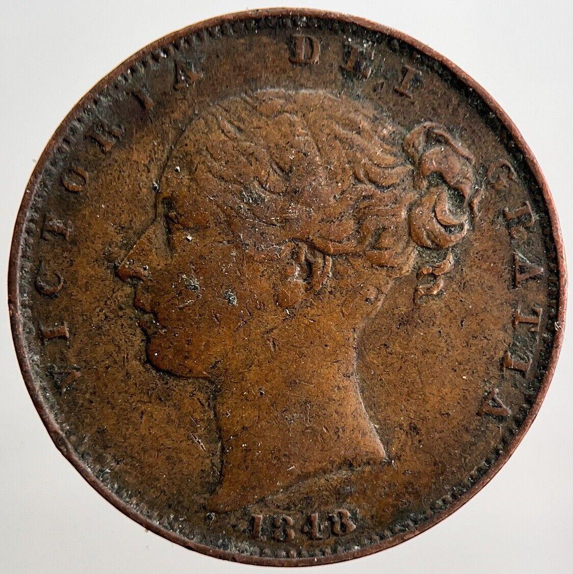 1848 Victoria British Farthing Coin | Fine Collectable Grade | a2583