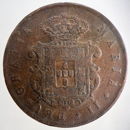 1848 Portugal XX 20 Reis Coin | Fine Collectable Grade | a1503