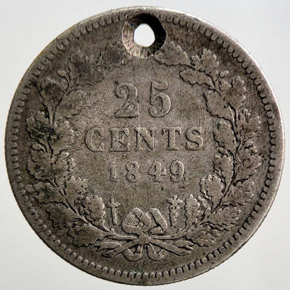 1849 Netherlands 25 Cents Silver Coin | Collectable Grade
