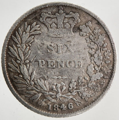 1846 Victoria Sixpence Silver Coin | Fine Collectable Grade | a6847