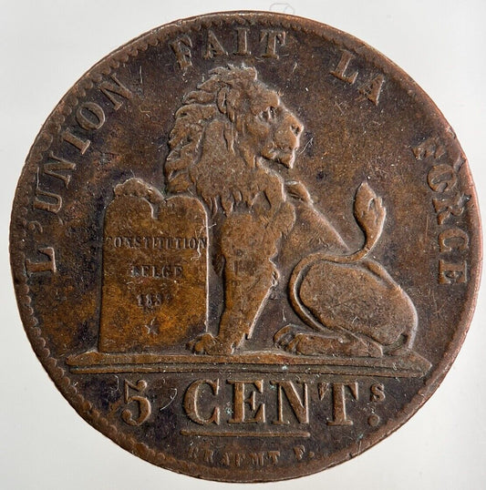 1848 Belgium 5 Centimes Coin | Fine Collectable Grade
