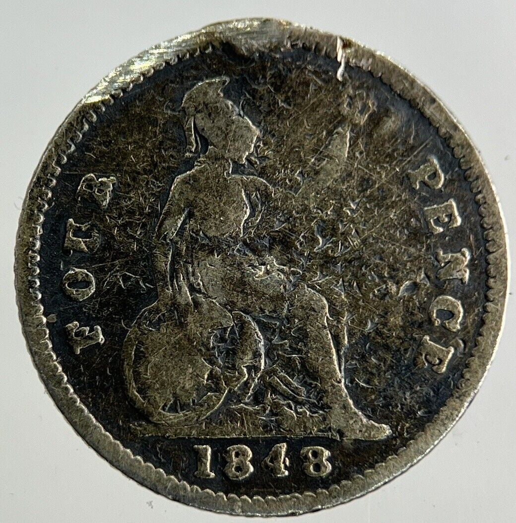 1848 Victoria Four-Pence Groat Silver Coin | Collectable Grade