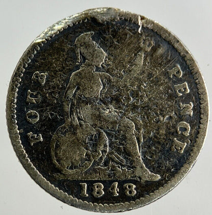1848 Victoria Four-Pence Groat Silver Coin | Collectable Grade