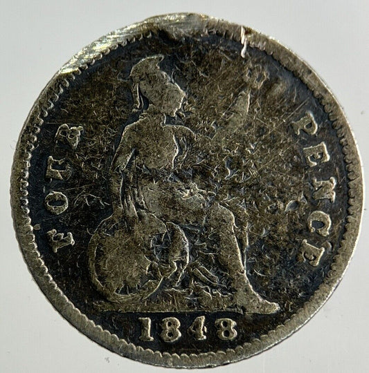 1848 Victoria Four-Pence Groat Silver Coin | Collectable Grade