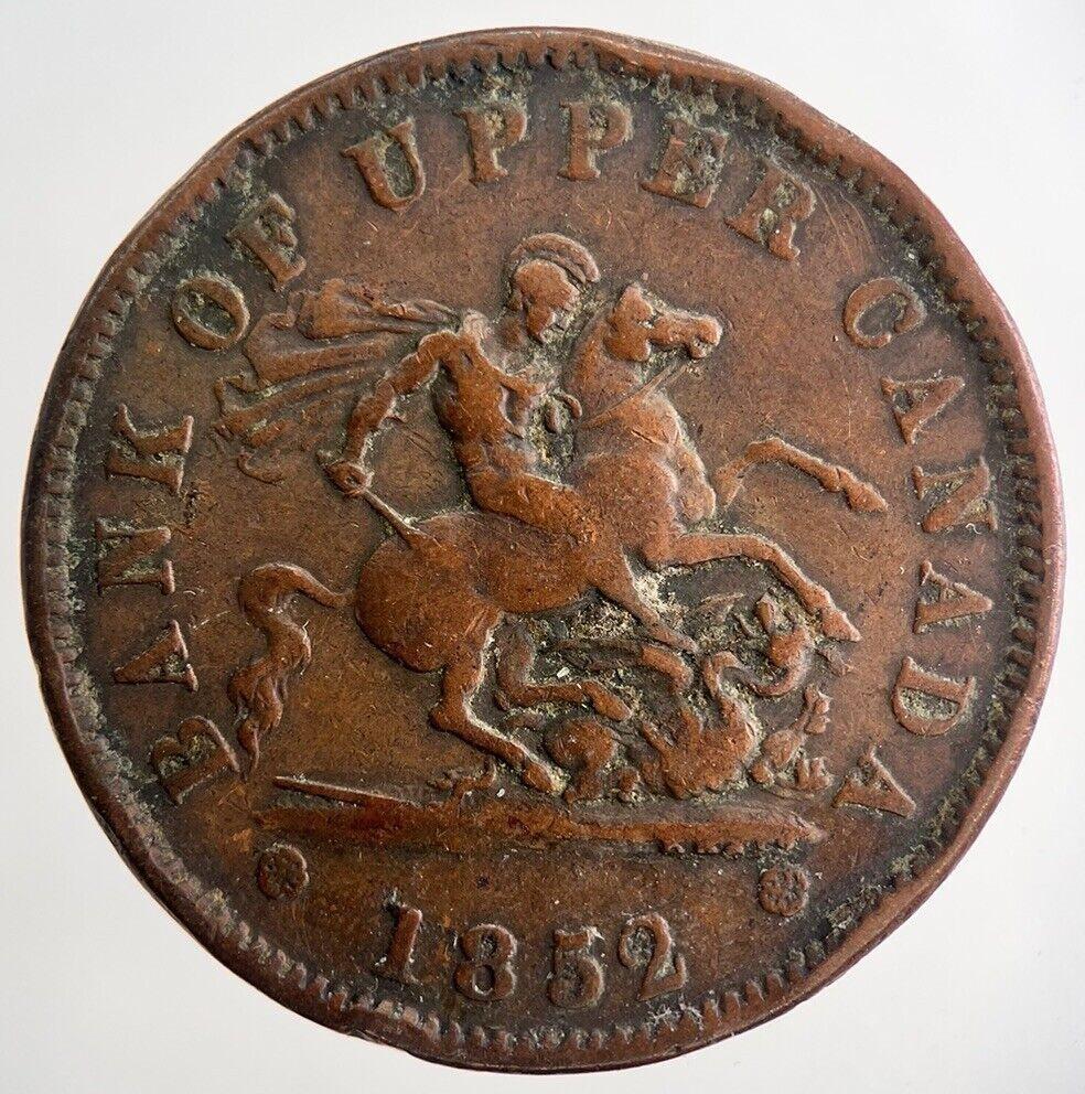 1852 Canada Bank Token One Penny Coin | Fine Collectable Grade
