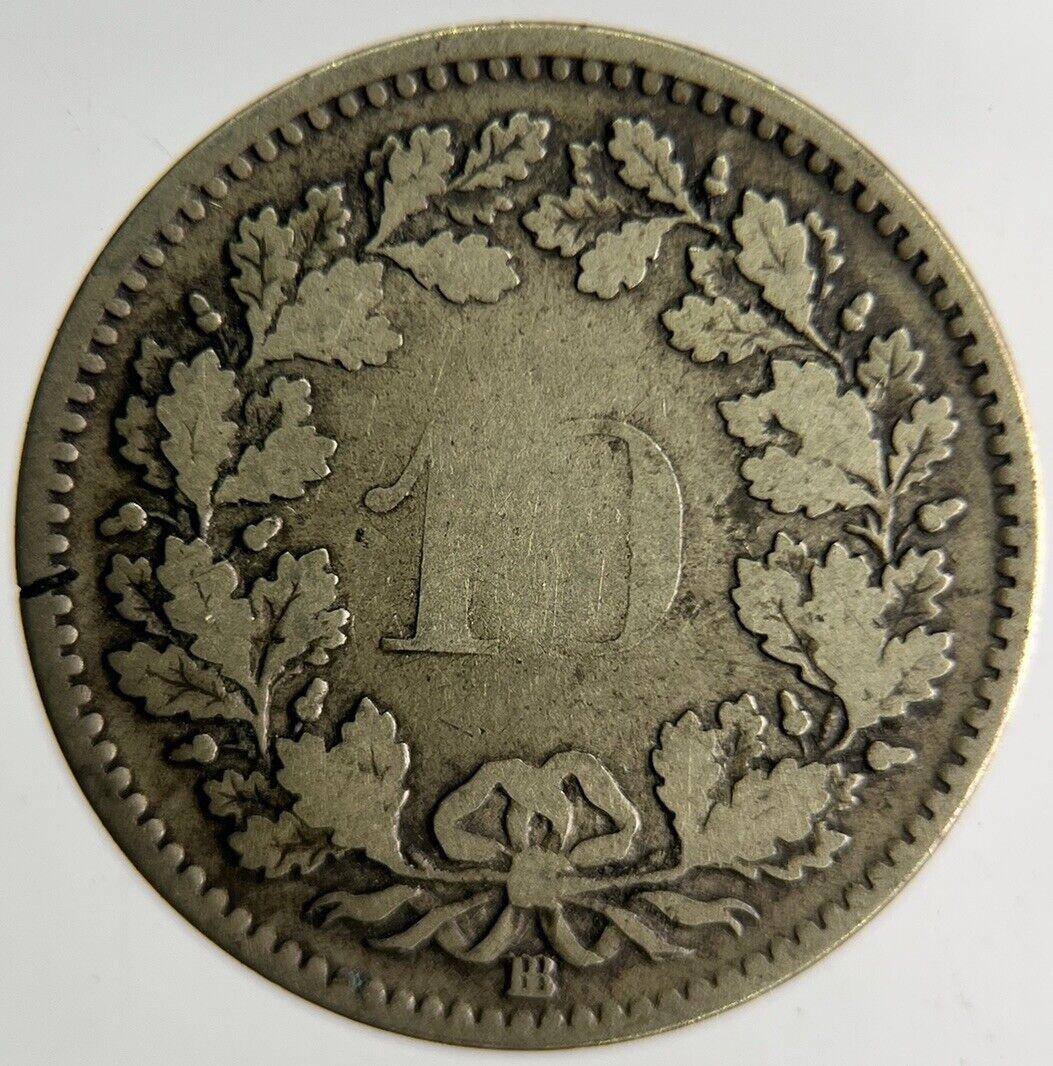 1850 Switzerland Helvetia 10 Rappen Silver Coin | Collectable Grade