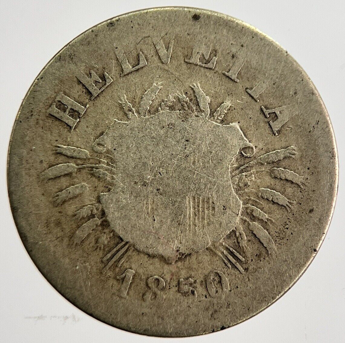 1850 Switzerland Swiss 5 Rappen Coin | Fair Grade | a8383