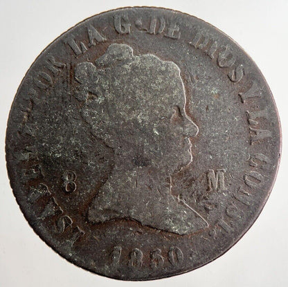 1850 Spain 8 Maravedis Coin | Collectable Grade | a8207
