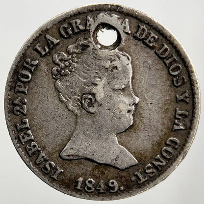 1849 Spain 1 Real Silver Coin | Fine Collectable Grade | a126