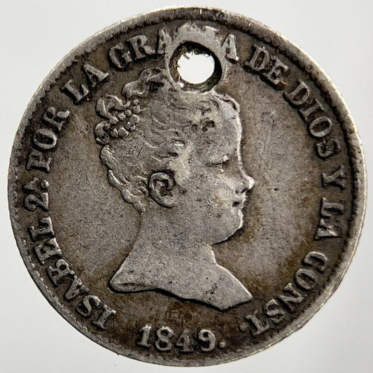 1849 Spain 1 Real Silver Coin | Fine Collectable Grade | a126