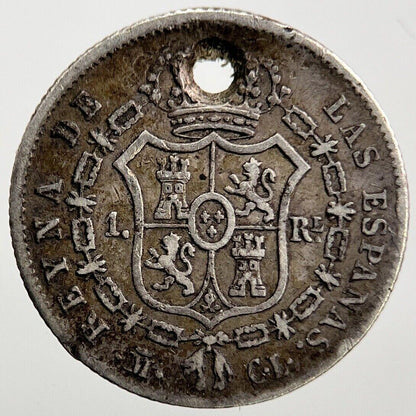 1849 Spain 1 Real Silver Coin | Fine Collectable Grade | a126