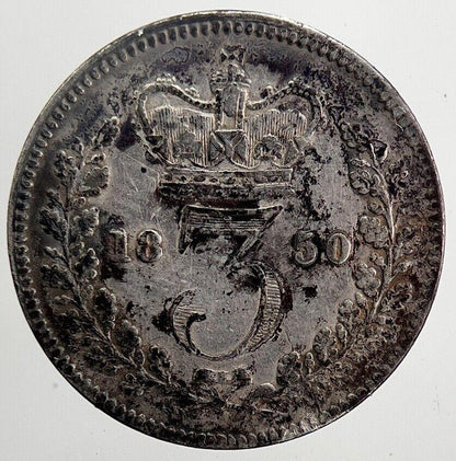 1850 Victoria Threepence Silver Coin | Fine Collectable Grade | a5858