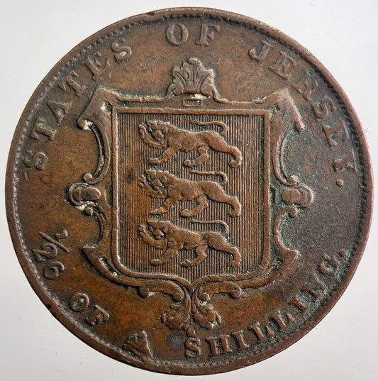 1851 Jersey 1/26th One-Twenty-Sixth-Shilling Coin | Collectable Grade | a7481