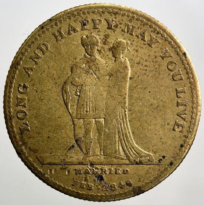1849 Victoria & Albert Happy May You Live Coin Token | Collectable Grade | a1608