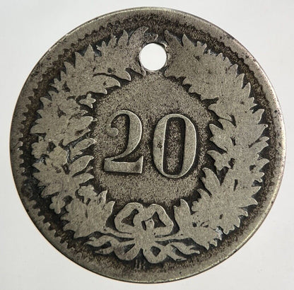 1850 Switzerland Swiss 20 Rappen Silver Coin | Collectable Grade