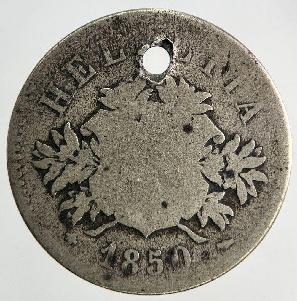 1850 Switzerland Swiss 20 Rappen Silver Coin | Collectable Grade