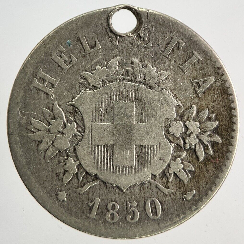 1850 Switzerland Swiss 20 Rappen Silver Coin | Collectable Grade