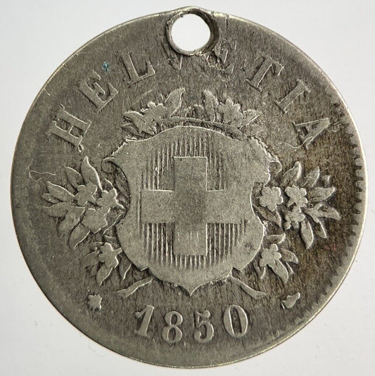 1850 Switzerland Swiss 20 Rappen Silver Coin | Collectable Grade