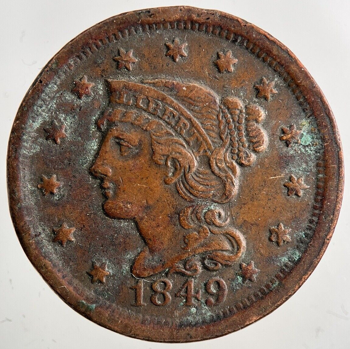 1849 US USA One Cent Coin | Fine Collectable Grade