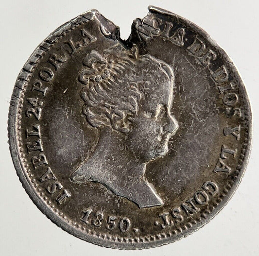 1850 Spain 1 Real Silver Coin | Fine Collectable Grade