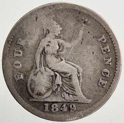 1849 Victoria Four-Pence Groat Silver Coin | Collectable Grade | a5441