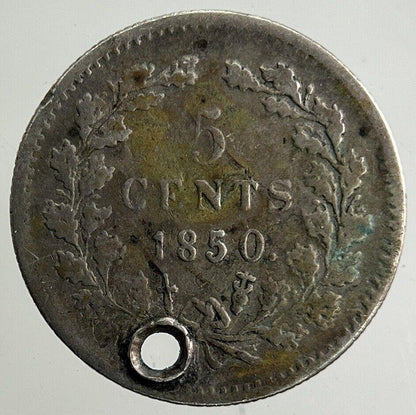 1850 Netherlands 5 Cents Silver Coin | Fine Collectable Grade