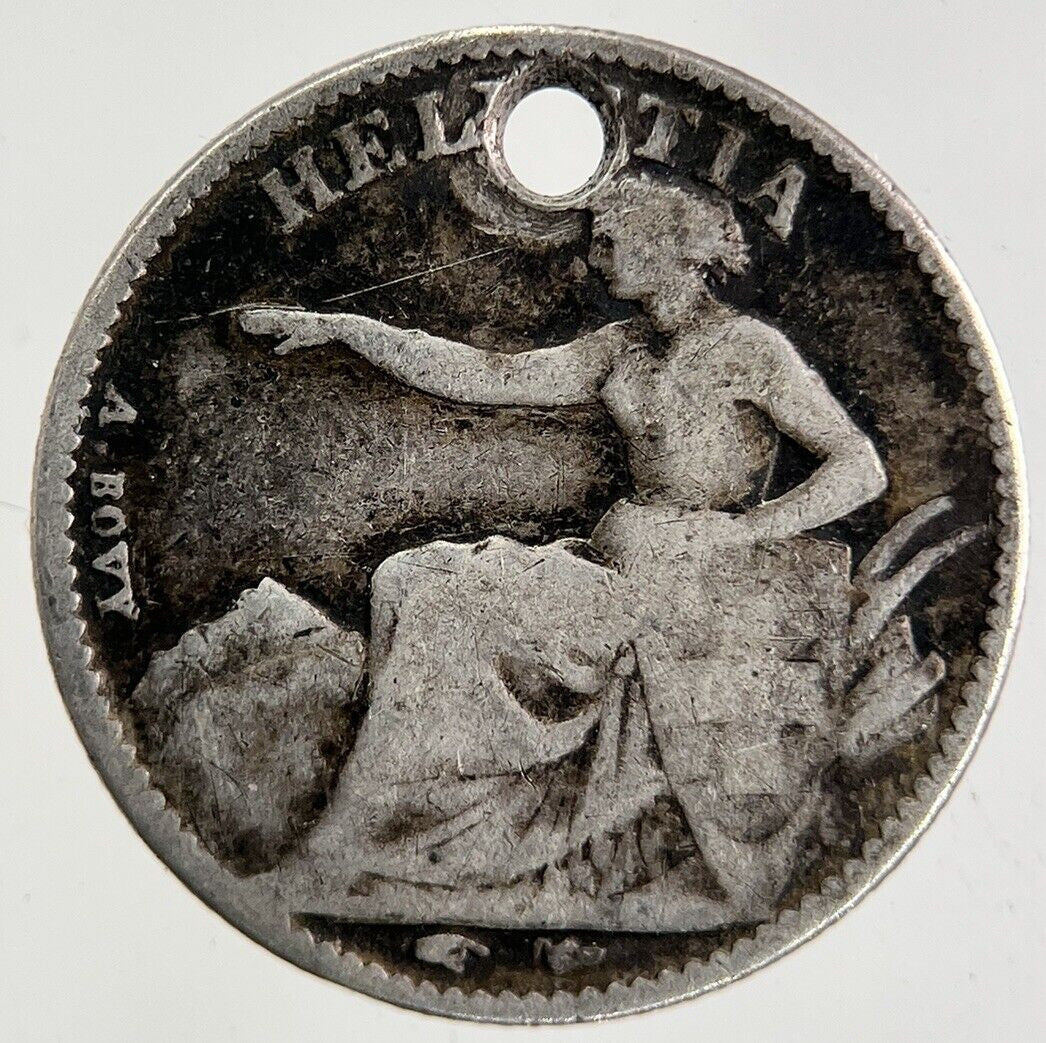 1851 Switzerland Swiss 1/2 Half Franc Silver Coin | Collectable Grade