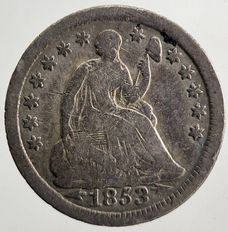 1853 US USA Liberty Seated Half Dime Silver Coin | Collectable Grade