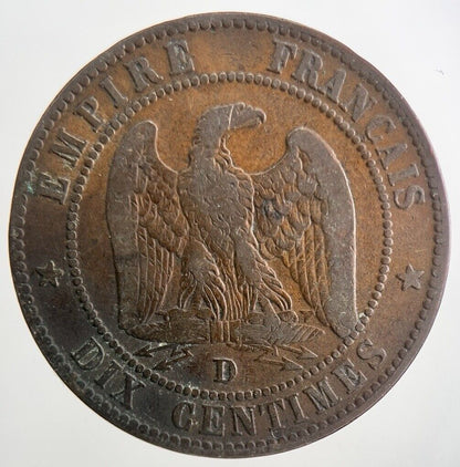 1853 France 10 Centimes Coin | Fine Collectable Grade