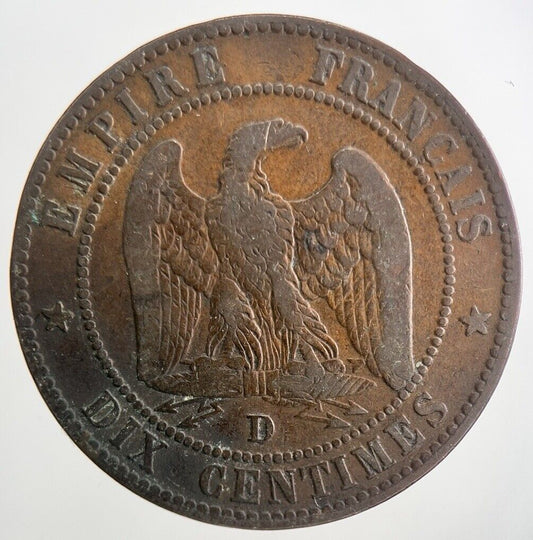 1853 France 10 Centimes Coin | Fine Collectable Grade
