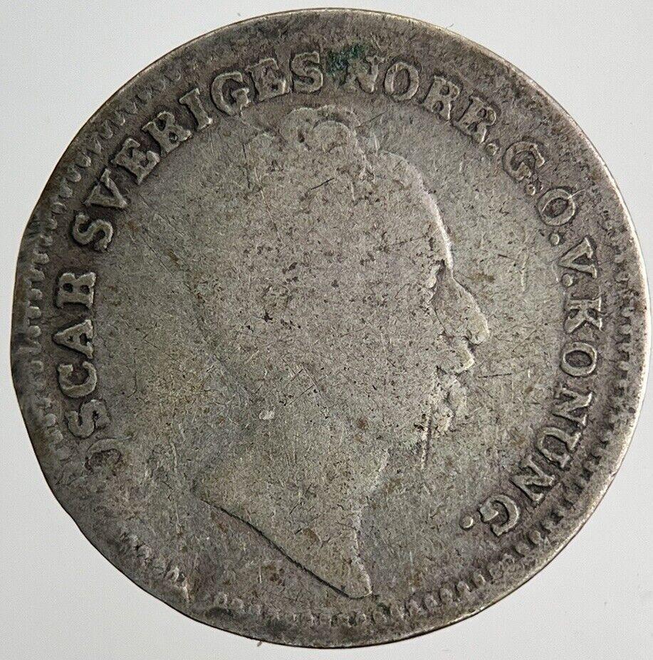 1852 Sweden 1/16 Riksdaler Silver Coin | Collectable Grade | a6711