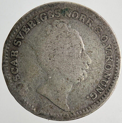 1852 Sweden 1/16 Riksdaler Silver Coin | Collectable Grade | a6711