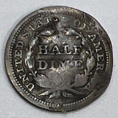 1853 US USA Liberty Seated Half Dime | Silver Coin | Fair Grade | a387