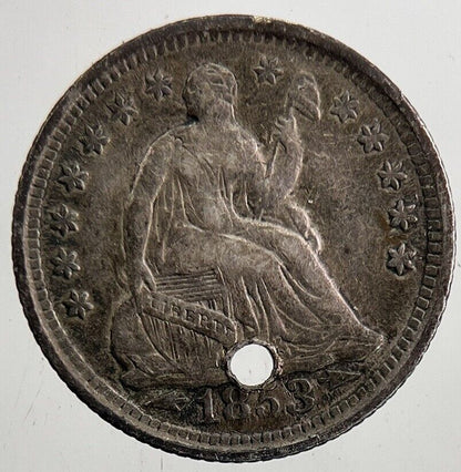 1853 US USA Half-Dime Silver Coin | Fine Collectable Grade | a5409