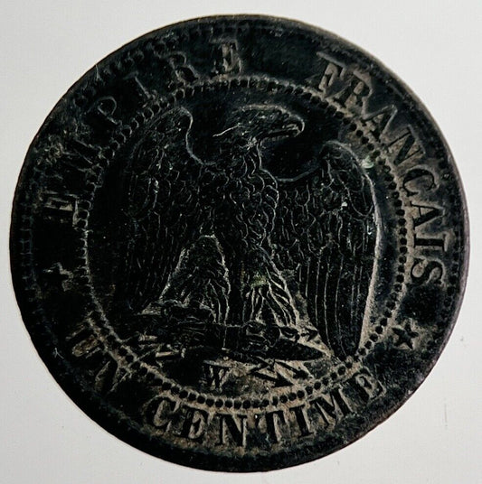 1853 France Republic 1 Un Centime Cent Coin | Fine Collectable Grade