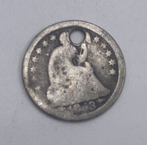 1853 US USA Half Dime | American Silver Coin | Fair Grade | a482