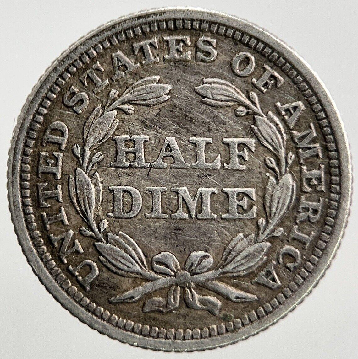 1853 US USA Liberty Seated Half Dime | Silver Coin | Very Fine Grade | a46