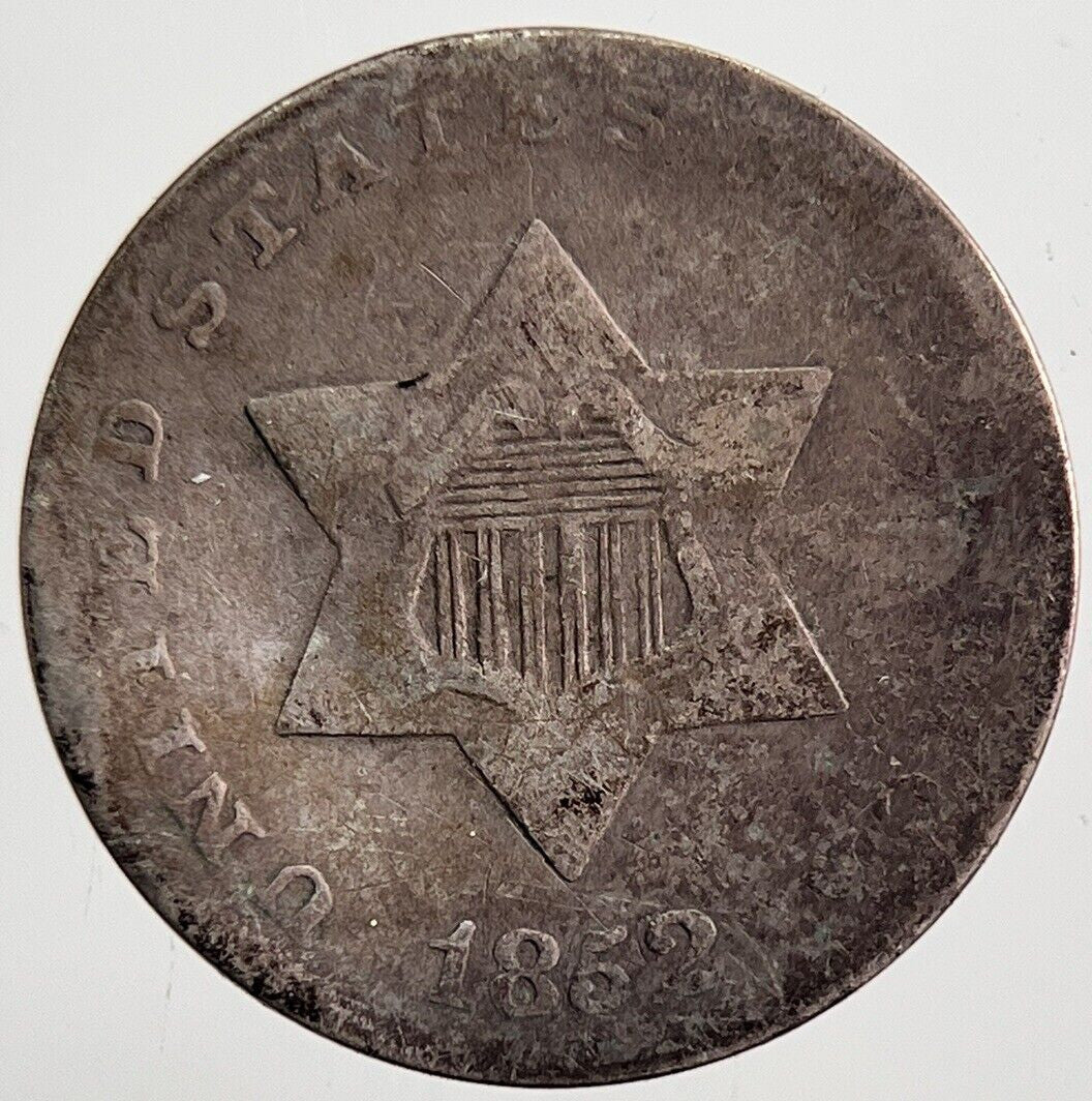1852 US USA 3 III Cents Coin | Collectable Grade | a6074