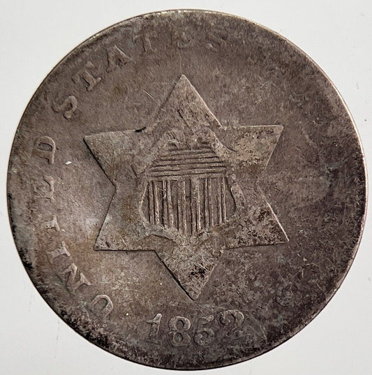 1852 US USA 3 III Cents Coin | Collectable Grade | a6074
