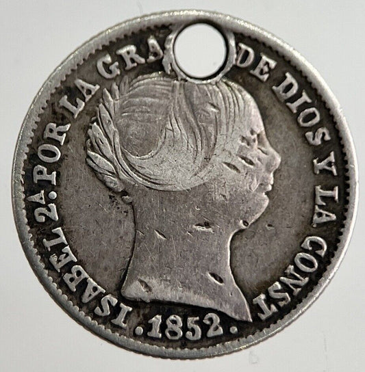 1852 Spain 1 One Real Silver Coin | Fine Collectable Grade | a8278