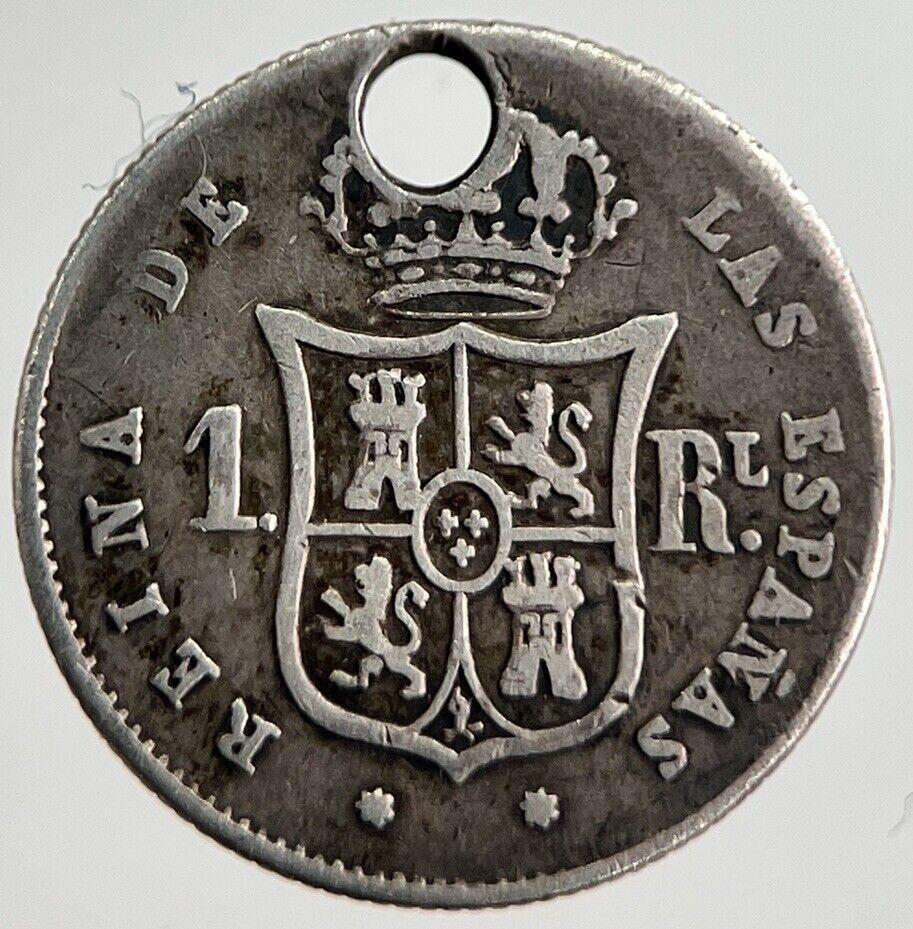 1852 Spain 1 One Real Silver Coin | Fine Collectable Grade | a8278