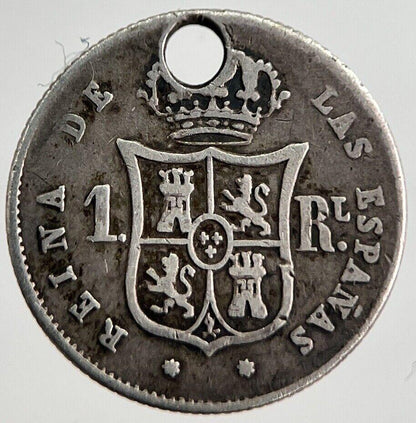 1852 Spain 1 One Real Silver Coin | Fine Collectable Grade | a8278