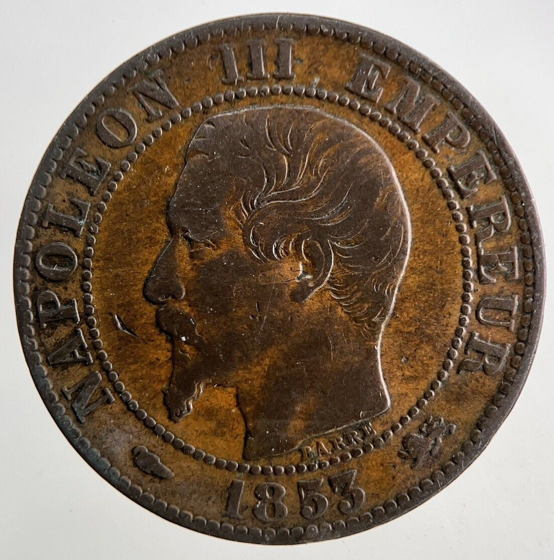1853 France 5 Centimes Coin | Fine Collectable Grade