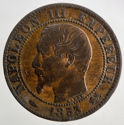 1853 France 5 Centimes Coin | Fine Collectable Grade
