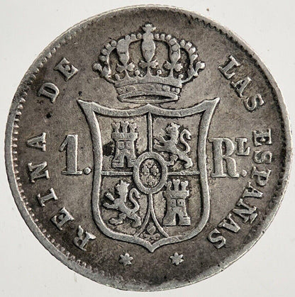 1853 Spain One 1 Real Silver Coin | Very High Grade | a9369